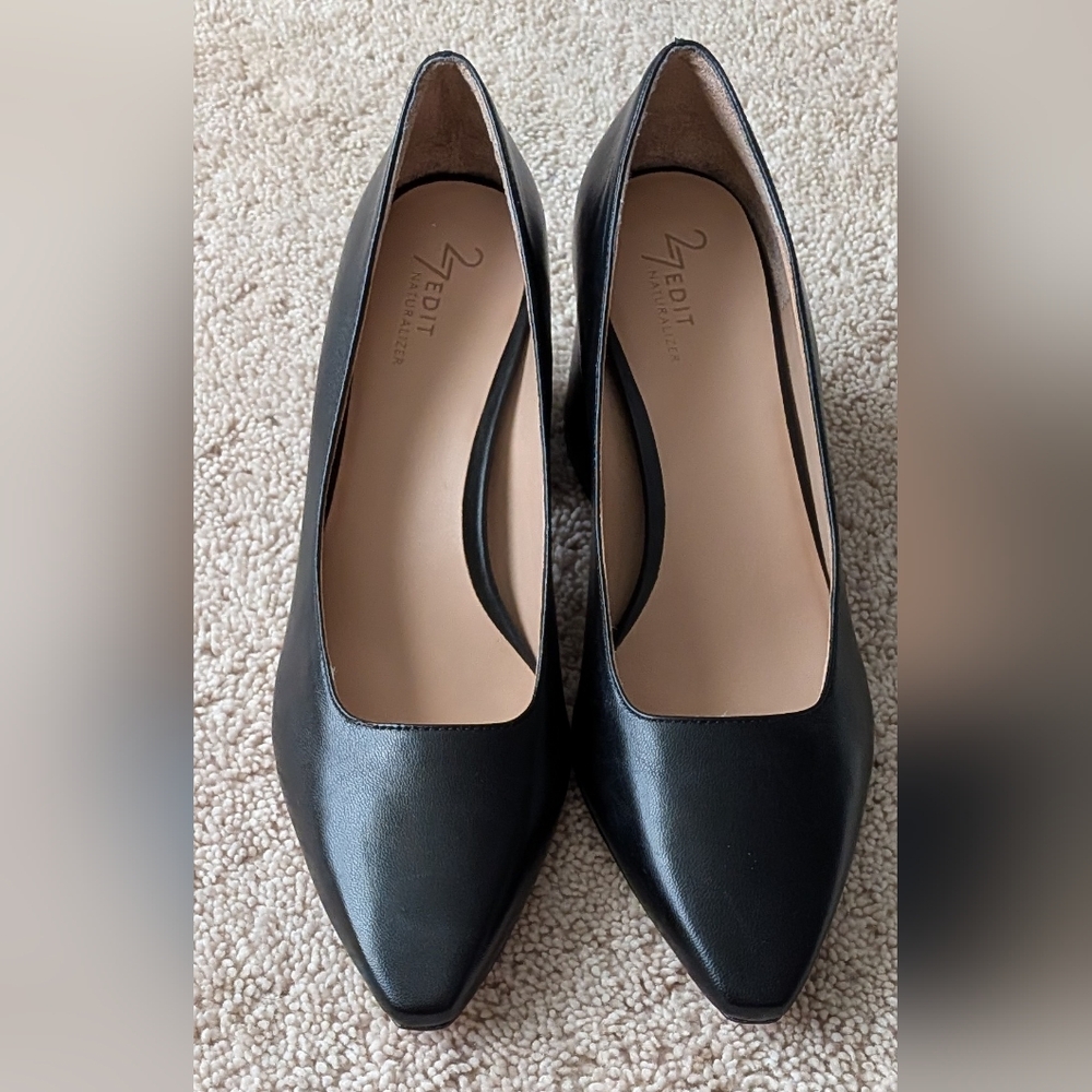 NATURALIZER Licia Black Leather Pumps. Made In Brazil 10W New Without Box